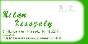 milan kisszely business card